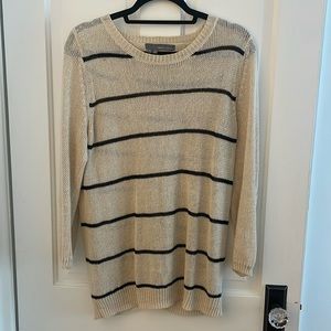 Cross Back Striped Sweater